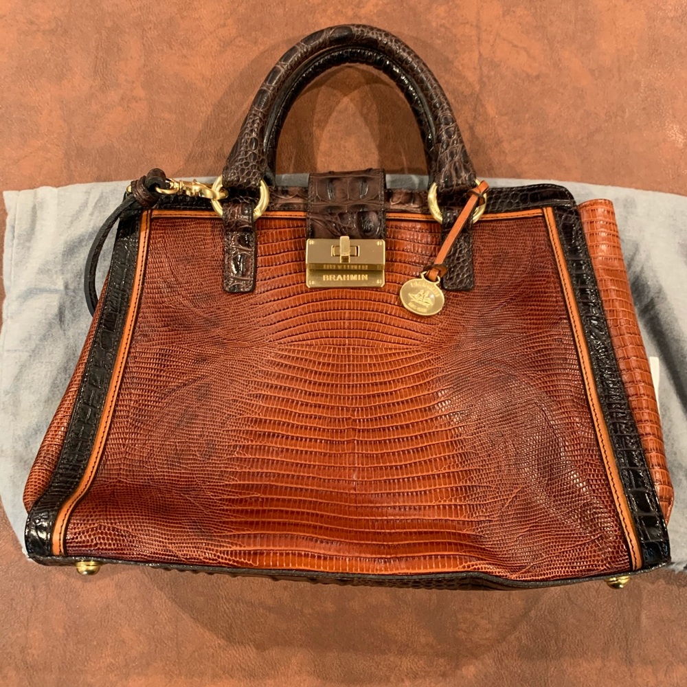 Brahmin Cognac Annabelle Tri Texture